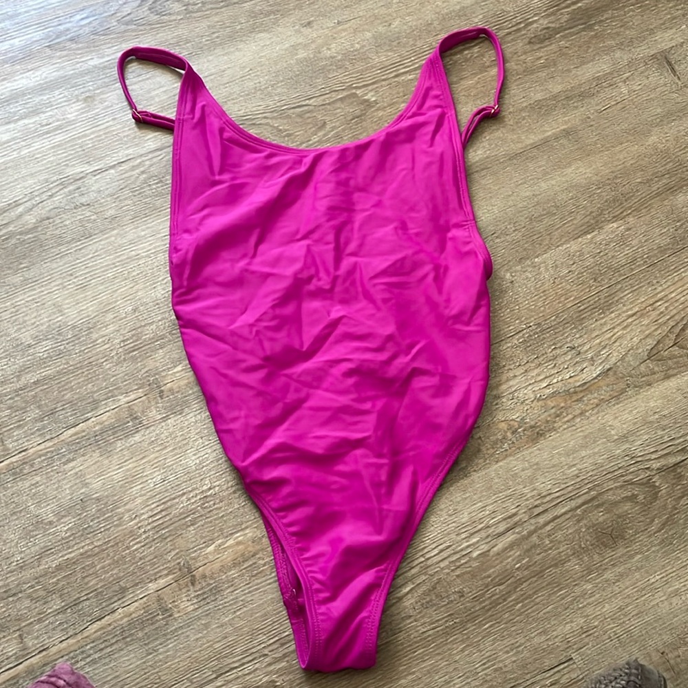 Pink one piece swimsuit